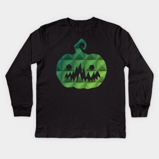 Pumpkin scary face halloween Kids Long Sleeve T-Shirt